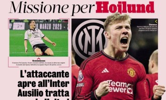 国米欲3800万先租后买霍伊伦德！曼联已说服其离队，争取踢世俱杯